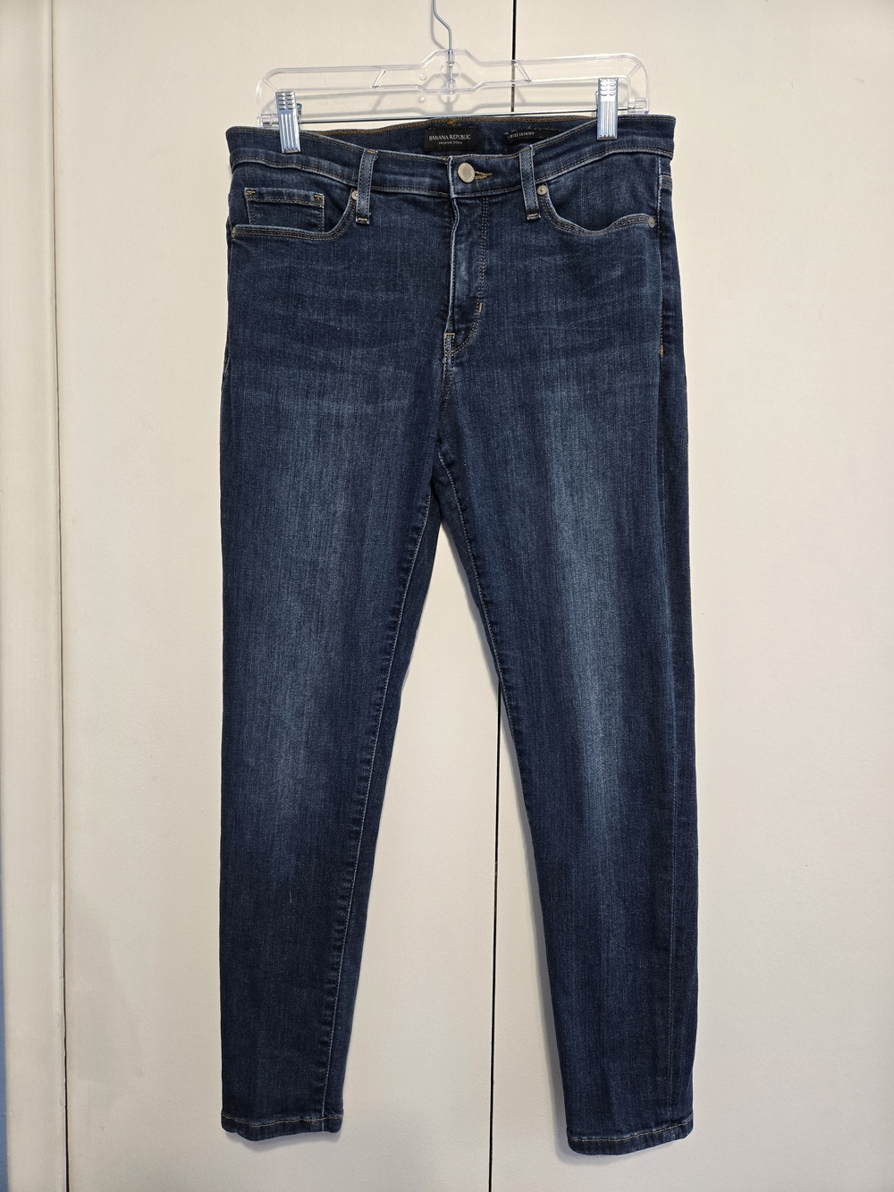 Banana Republic Mid Rise Skinny Jeans Dark Wash Stretch Size 29 - Picture 1 of 7